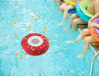 Haut-parleur de piscine Nouveaux gadgets 2024 Donuts Haut-parleur Bluetooth flottant étanche