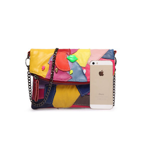 Newest Fashion Skull Messenger <strong>Bags</strong> <strong>Patchwork</strong> Genuine Leather Retro Chain Luxury Shoulder <strong>Bags</strong> Womens Crossbody <strong>Bag</strong> - Product Image 4