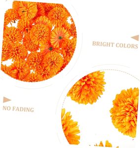 Artificial Marigold Flowers Silk Marigold Flower Head Artificial Carnation for Indian Weddings Indian Theme Diwali - Product Image 3