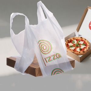 Tas jinjing kemasan makanan untuk kotak Pizza tas pengiriman plastik dengan pegangan dan tas makanan plastik logo kustom - Product Image 3