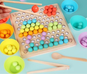 Toys boys wooden toys Montessori wooden toys the hands the brain training Clip beads game of math baby - Product Image 2