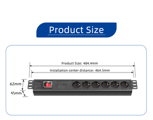 Équipement de distribution d'énergie de type allemand 6 voies de la marque Dinggu avec protection contre les surtensions SPD et interrupteurs, prise PDU 240V 16A - Product Image 3