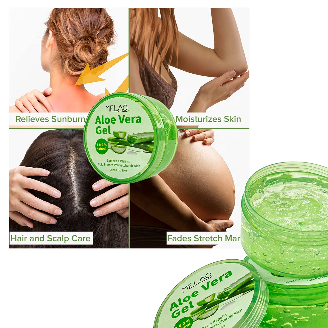 Hochwertige 100% reine natürliche Bio-Aloe Vera Gel Haar Körper Gesicht Feuchtigkeit spendend Beruhigend nach der Sonne Haut reparatur Gel Aloe Vera 99