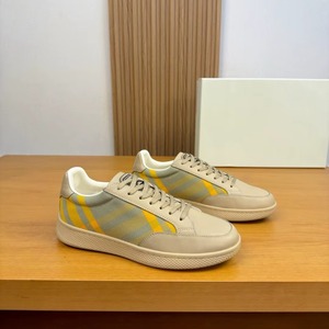 High Quality Sporty Designer Plaid Mesh Canvas Leather <b>Sneakers</b> Men Comfort Non Slip Flat Breathable <b>Waterproof</b> Spring Fashion - Product Image 3