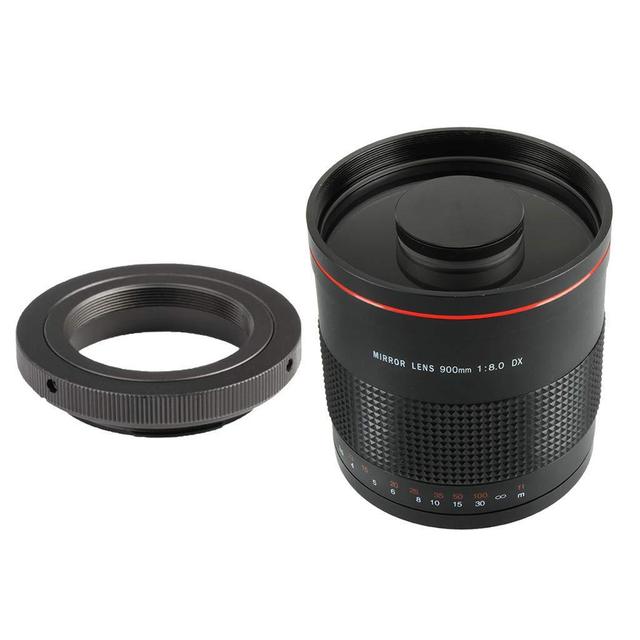 900mm Full Frame Aluminum Alloy Long Focus Lens for DSLR Cameras F8.3-f16 Aperture Compatible 2000D/4000D/60D/50D Models