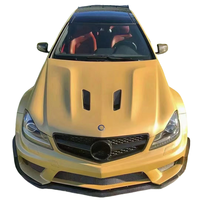 Pour Mercedes Benz W204 C63 version berline coupé modifiée avec des passages de roue de capot de moteur de pare-chocs de corps large de style BS