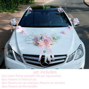 Decoración <span class=keywords><strong>de</strong></span> coche <span class=keywords><strong>de</strong></span> boda realista, flores artificiales <span class=keywords><strong>de</strong></span> seda, mariposa - Product Image 2