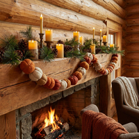 Ornements de Noël en laine faits à la main en forme de citrouille, couleur personnalisée, style rustique, suspendus, de haute qualité, respectueux de l'environnement, décoration de sapin de Noël