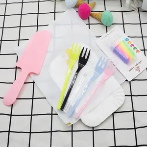 Party Wedding Birthday utensils disposable plastic colored tableware / spoon / fork / knife