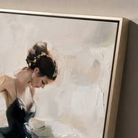 Peinture à l'huile de femme peinte à la main de qualité supérieure avec portrait personnalisé encadré, art mural pour espace commercial, décoration murale