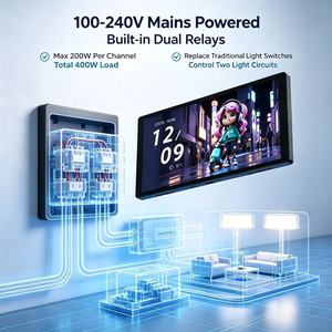 แผงควบคุมอัจฉริยะสำหรับบ้าน Glomarket OEM ODM รุ่น 7 Pro |   เกตเวย์ Tuya Zigbee Alexa ขนาด 7 นิ้ว พร้อมรีโมท IR รีเลย์คู่ จอแสดงผล 720P ได้รับการรับรองมาตรฐาน CE FCC Rosh - Product Image 4