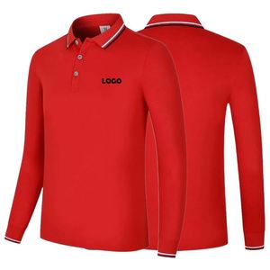 Camisetas de Manga Larga para Hombre con Logotipo Bordado Personalizado, Camisetas Polo de Algodón con Estampado de Golf y Tejido de Punto - Product Image 4