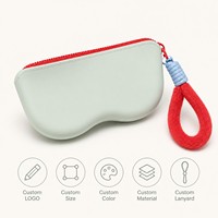 Étui à lunettes en silicone rigide entièrement personnalisable avec poignée en tissu pelucheux, fermeture éclair spacieuse, idéal pour les voyages, cadeau