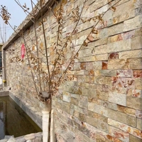 Pierre de culture en ciment ardoise rouille, pierre de parement, pierre d'angle, revêtement mural extérieur en pierre naturelle