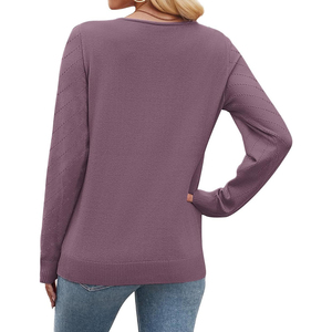 Pulls pour femmes, col en V, tricot décontracté, manches longues, hauts légers, vêtements pull-over, tenues de mode automne 2026 - Product Image 2
