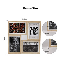 Cadre photo mural moderne en MDF à 4 ouvertures, décoration d'intérieur, cadre photo familial combiné pour table