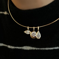 Collier pendentif DIY en moissanite, breloques géométriques en CZ, collier ras-du-cou personnalisé pour homme, fabrication de bijoux fins minimalistes, vente en gros