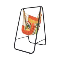 WOQI Chaise à bascule moderne en fer à suspension Chaise de jardin d'extérieur avec support Design Mobilier d'extérieur en métal durable