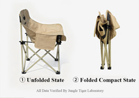 Chaise pliante de camping portable et écologique en tissu Oxford 600D avec poche latérale, légère pour la randonnée et les voyages