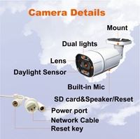 Caméra IP de sécurité PoE 8MP 30fps, vision nocturne couleur intelligente à double éclairage, détection de mouvement humain, conversation bidirectionnelle, jusqu'à 512 Go SD, entièrement métallique