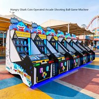 Machine de jeu d'arcade de lancer de balles Hungry Shark à monnayeur pour aire de jeux intérieure et parc d'attractions