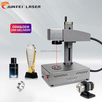 Machine de gravure sur bouteille en verre 3D JUNFEI 20W 30W Renouvellement du laser à fibre multifonctionnel pour la gravure de bijoux en métal or argent DXF/PLT/AI