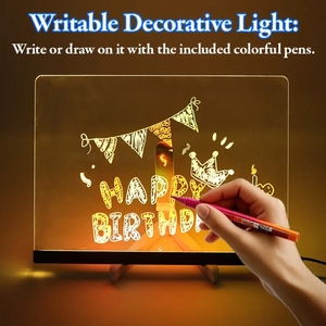 Bán buôn tùy chỉnh bằng văn bản Hội Đồng Quản Trị <span class=keywords><strong>LED</strong></span> tin nhắn lưu ý ban Đêm ánh sáng với bút và chủ - Product Image 5