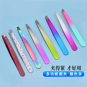 Stainless Steel Eyebrow Tweezers 93mm Slanted Tip For Eyebrow Trimming Beauty Tools Durable Home Use - Product Image 3