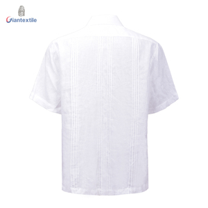 Camisa de Guayabera cubana para <span class=keywords><strong>hombre</strong></span> superventas, camisa de manga corta, camisas de Guayabera con bordado verde sólido blanco para <span class=keywords><strong>hombre</strong></span> Cubana - Product Image 2