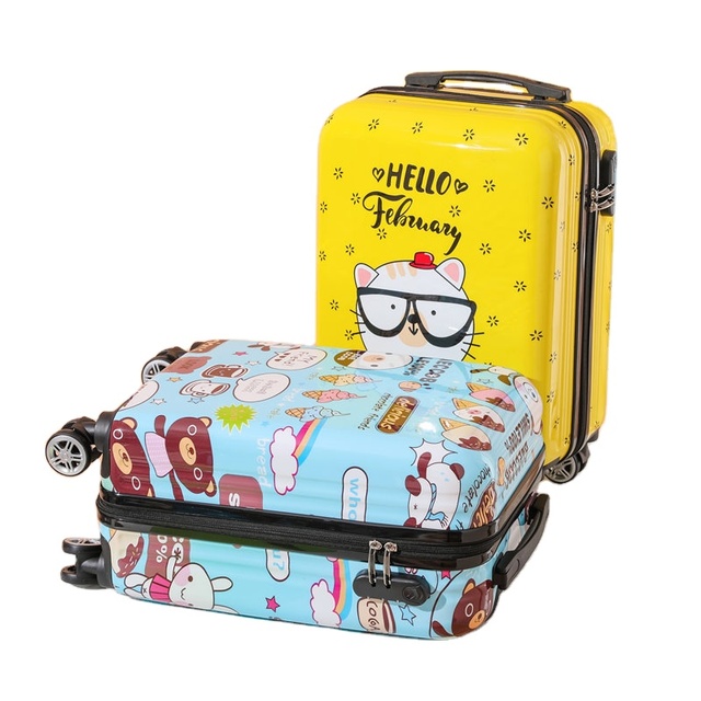 New Children's Stroller Fashion Travel Trolley case Cute Pattern Customizable Boarding case Neutral Suitcase, Travel Trolle