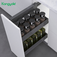 Accessoires de cuisine Kangyale, panier à épices à montage latéral extractible, panier à épices à installation latérale, support de rangement pour bouteilles d'épices