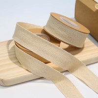 Kustom putih 100% kapas Twill pita untuk kemasan Eco- Friend pita katun daur ulang disesuaikan dicetak