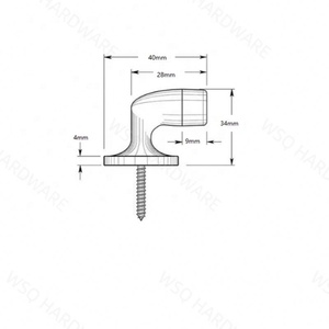 Tope de puerta, cuello de cisne, latón macizo, <span class=keywords><strong>mini</strong></span> tope - Product Image 5