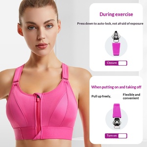 Soutien-gorge de <span class=keywords><strong>sport</strong></span> sans fil pour <span class=keywords><strong>femme</strong></span>, dos croisé, grande taille, fermeture éclair avant, anti-chocs, push-up, yoga, entraînement, gym, sous-vêtements de <span class=keywords><strong>sport</strong></span> - Product Image 4