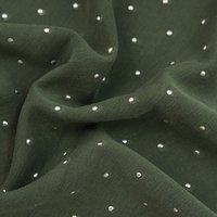 Tissu tricoté à pois OEM 265 GSM, 56 % rayonne, 38 % polyester, 6 % élasthanne, haute extensibilité, maille chaîne de 63 pouces pour vêtements de sport et sweat-shirts pour femmes