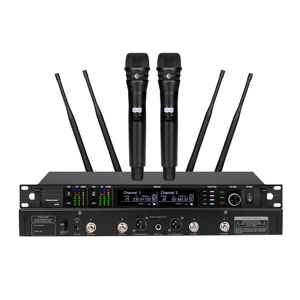 ไมโครโฟนไร้สาย 2 ช่อง AD4D ระบบ UHF640-690MHz สำหรับงานแสดงบนเวที, คาราโอเกะ, โบสถ์, การประชุม (ขายส่ง) - Product Image 1