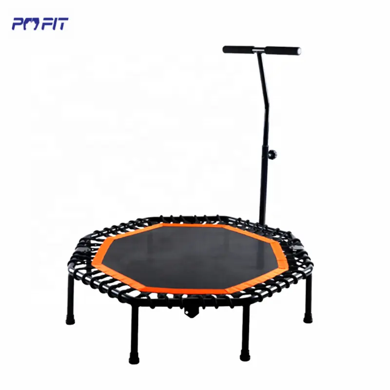 Cheap jumping trampoline gym fitness sport hexagon adjustable handle spring free trampoline for kids indoor