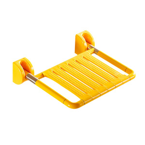 Chaise de douche pour personnes âgées et handicapées, tabouret de salle de bain antidérapant avec structure en acier inoxydable, capacité de 150 kg, jaune et blanc - Product Image 4