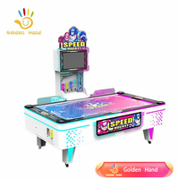 Table de jeu de hockey sur air Golden Hand Speed Hockey à monnayeur, éclairage 240W, 2 joueurs, plastique, métal, espagnol, japonais