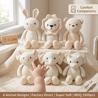 Peluche pour bébé, jouet en peluche doux, lapin, lion, éléphant, apaisant pour nouveau-né, respectueux de l'environnement, certifié OEKO-TEX, assortiment en vrac