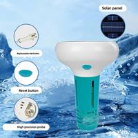 Perangkat Deteksi Kualitas Air Kolam Renang Tenaga Surya Presisi 0.1pH Pemantauan WIFI APP Penganalisis PH Salinitas ORP Klorin Sisa