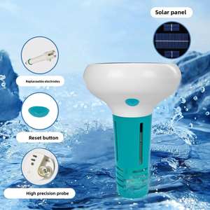 Dispositif de détection de la qualité de l'eau de <span class=keywords><strong>piscine</strong></span> solaire, précision 0,1 <span class=keywords><strong>pH</strong></span>, surveillance par application WIFI, analyseur de <span class=keywords><strong>pH</strong></span>, salinité, ORP et chlore résiduel - Product Image 4