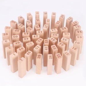 런우드 고품질 친환경 어린이 디지털 빌딩 블록 교육용 보드 게임 타워 레이어 나무 블록 스택 모델 - Product Image 3