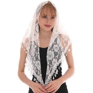 Voile d'infini en dentelle de style espagnol, mantille, couvre-chef pour l'église catholique, pour la messe latine, mariage - Product Image 2