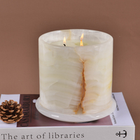 Support de bougie en onyx naturel et jade, récipient de luxe en pierre pour bougies, idéal pour la décoration de la maison, de la chambre et du salon, vente en gros