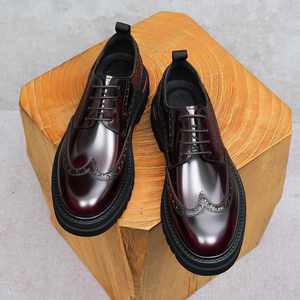 Nouvelles Chaussures Habillées Décontractées en Cuir Véritable de Première Couche pour Hommes, Modèle 2025, à Bout Pointu, Personnalisables, Très Vendues - Product Image 2