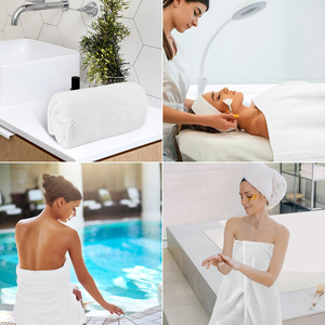 Juego de Toallas de Baño y Cara de Algodón 100% de 500g con Logotipo Personalizado, Calidad de Hotel, Color Sólido, Rectangulares, Tejidas, Ecológicas, Certificadas Oeko-Tex - Product Image 6