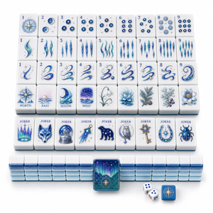 Artistic Premium Acrylic Navy Blue & Copper Gold Gift <b>Mahjong</b> <b>Set</b> for Holiday Gifts and Retail - Product Image 1