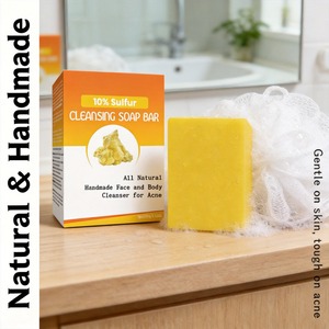 Jabón Limpiador Humectante con 10% <span class=keywords><strong>de</strong></span> <span class=keywords><strong>Azufre</strong></span> y Vitamina E, Totalmente Natural, Hecho a Mano, Tratamiento para el Acné para Rostro y Cuerpo, Venta <span class=keywords><strong>al</strong></span> <span class=keywords><strong>Por</strong></span> <span class=keywords><strong>Mayor</strong></span> - Product Image 2