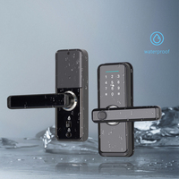 Cerradura Inteligente para Puerta con Huella Dactilar, Entrada sin Llave, Cerrojo Electrónico con Contraseña, WiFi, App Tuya, Aleación de Zinc, Aluminio/Latón, Llave para Puerta de Casa